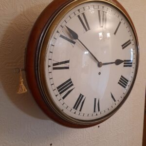 14 Dial, Fusee, Mahogany Wall Clock - Convex Glass