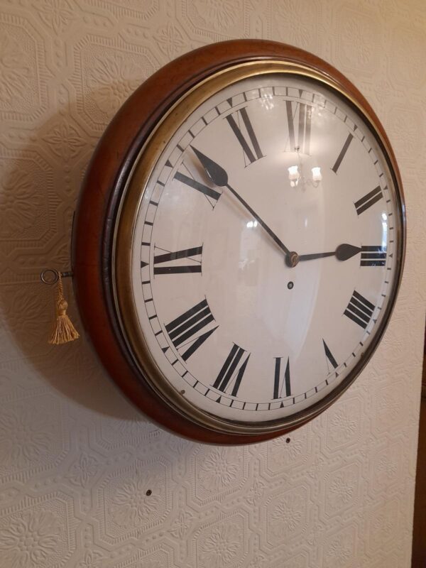 14 Dial, Fusee, Mahogany Wall Clock - Convex Glass