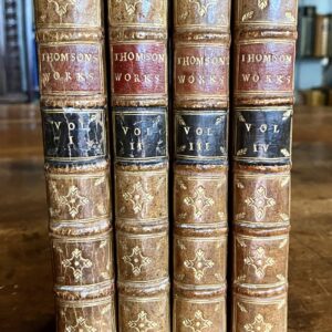 1750 The Works of James Thomson 1st Edition Poetry Set 4 x Vols Full Leather