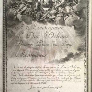 1780 Frontispiece to a Monseigneur Le Duc D’ Orléans Premier Prince Du Sang