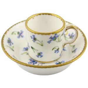 1783 18th Century Sèvres Miniature Coffee Can/cup and Saucer