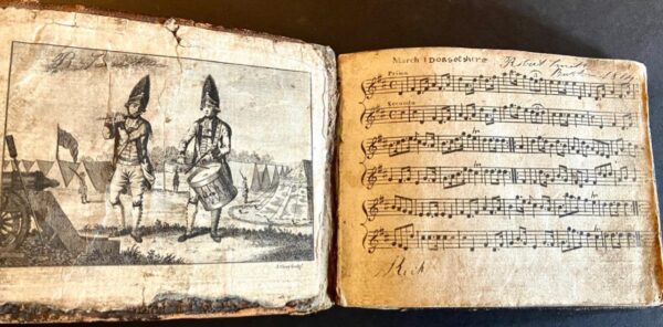 1800 Signed Military Bandsman Song Book Rare Napoleonic Era Leather Bound