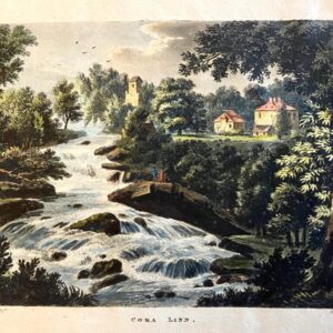 1801 Cora Linn Hand Coloured Engraving River Clyde Waterfalls Lanark Scotland