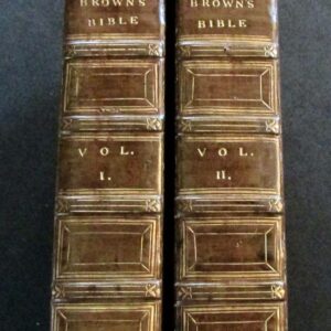 1815 Large Full Leather Bound Holy Bibles with Inscription for An 1860 Shipwreck - Complete in 2 Volumes