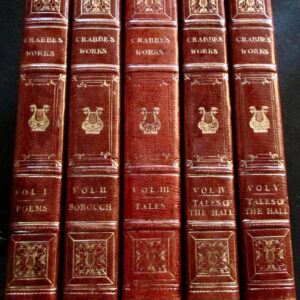 1823 The Works of George Crabbe Complete in 5 Leather Bound Volumes