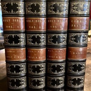 1830 The Holy Bible & Book of Common Prayer 4 x Volume Set Full Leather Bindings