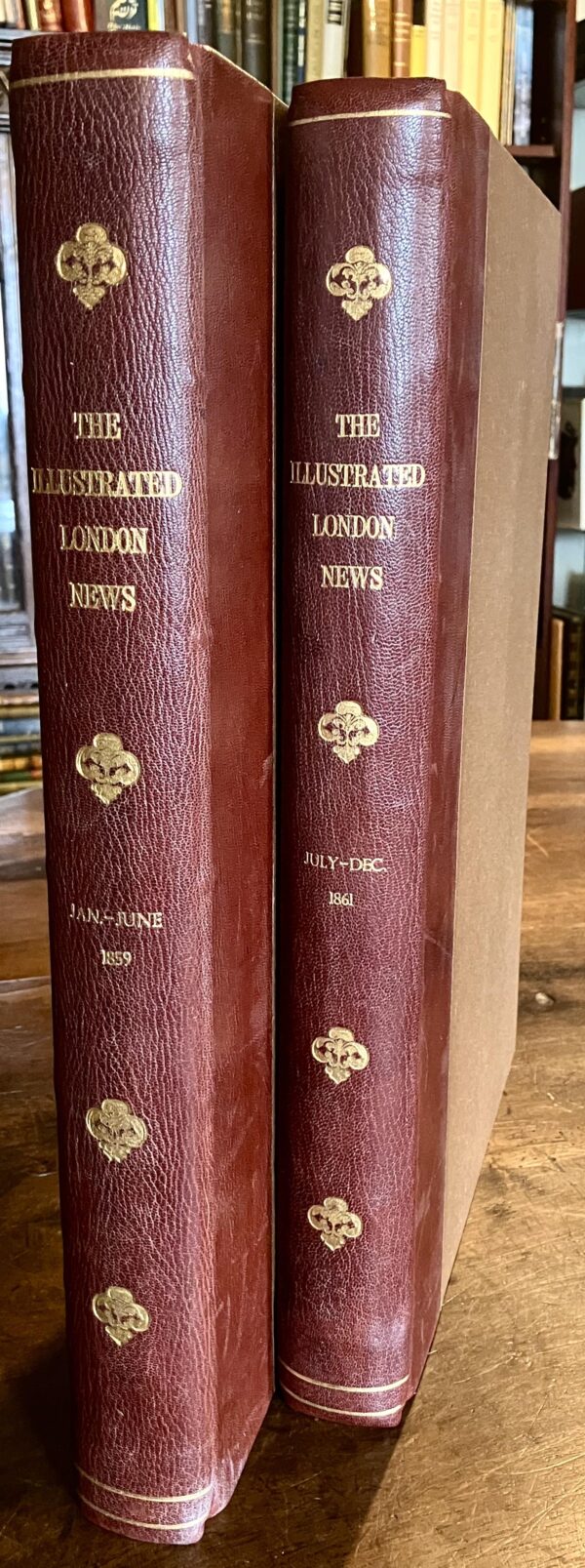 1859-1861 Illustrated London News 2 x Leather Vols American Civil War + Trollope