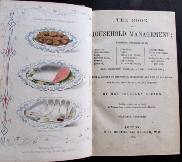 1866 Book of Household Management by Mrs Beeton Rare Early Edition