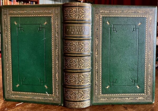 1874 Poetical Works of Sir Walter Scott Turner Engravings Full Leather & Gilt