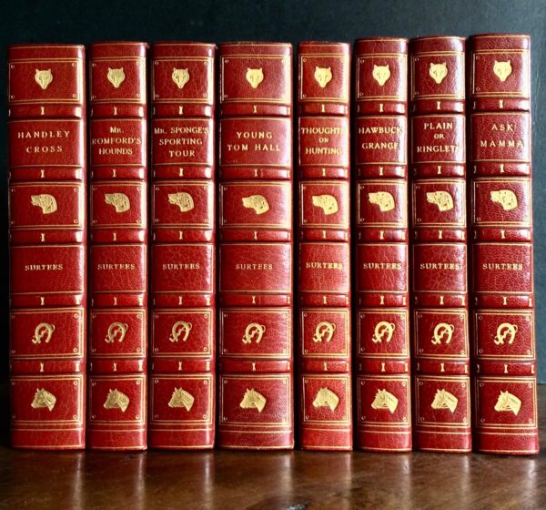 1890s The Sporting Novels of Surtees 8 Leather Bound Vols Fine Bayntun Bindings