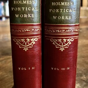 1892 Poetical Works of Oliver Wendell Holmes 4 X Volume Set Fine Leather Covers