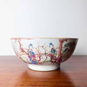 18th Century Chinese Export Porcelain Famille Rose Punch Bowl