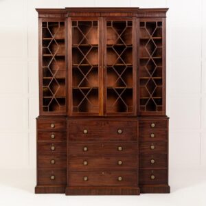 18th Century English Mahogany Secretaire Bookcase