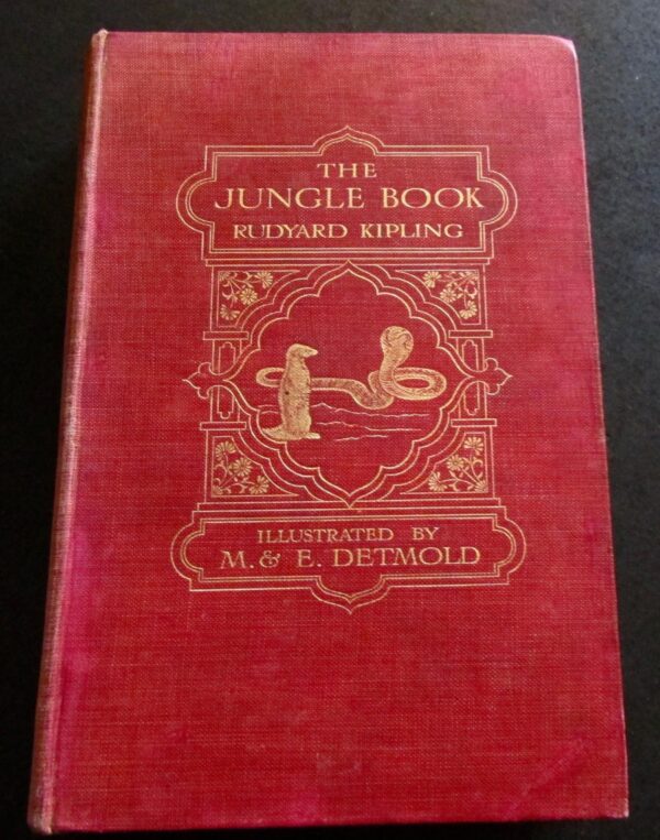 1908 The Jungle Book by Rudyard Kipling 1st Detmold Illustrated Edition 16 x Plates