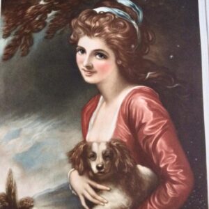 1916 Lady Hamilton Large Coloured Mezzotint Print Fine + Signature