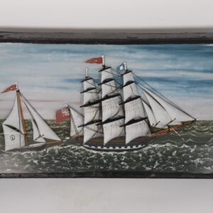 19th Century Folk Art Diorama of Two Sailing Vessels