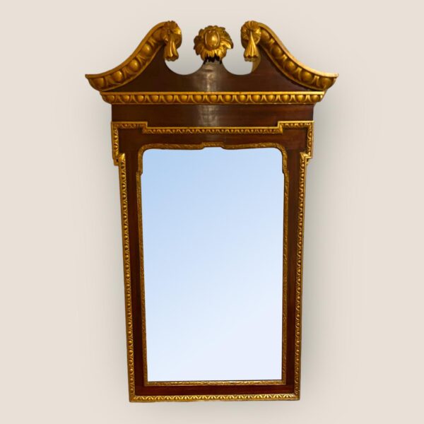 19th Century George II Style Gilt & Mahogany Wall Mirror