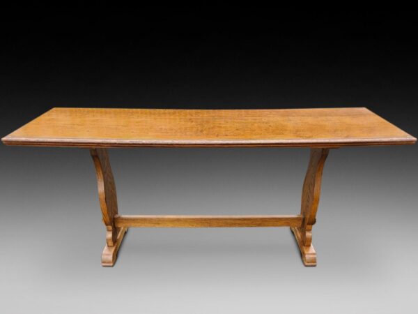 20th Century Burr Oak Refectory Table