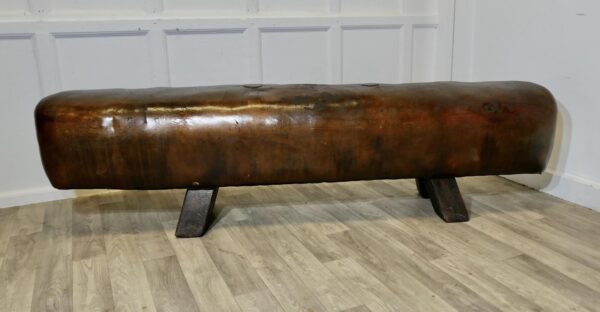 A Long Leather Pommel Horse Bench Seat