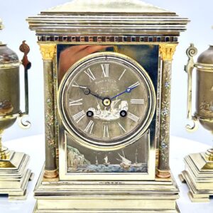 Antique French Bell Striking 8-Day Mantel Clock - Sevres Panels c.1860 - Serviced July 2024