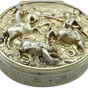 Antique George IV Sterling Silver Gilt Table Snuff Box by Edward Farrell