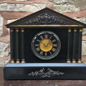 Architectural Slate Mantle Clock – Rare Movement - 8 Day Bell Striking