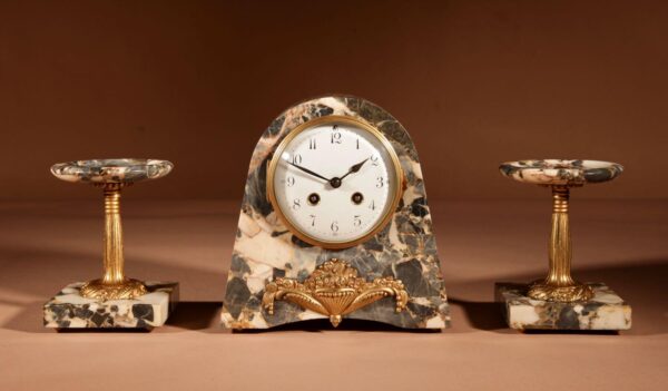 Art Deco French Very Stylish Elegant Clock Garniture c.1920