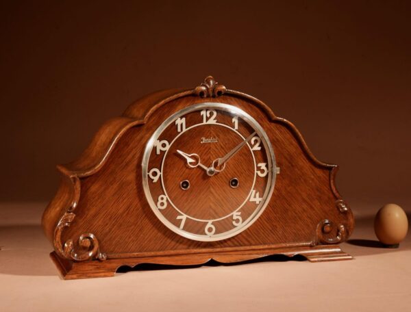 Art Deco Oak Junghans Mantel Clock 1940-1950