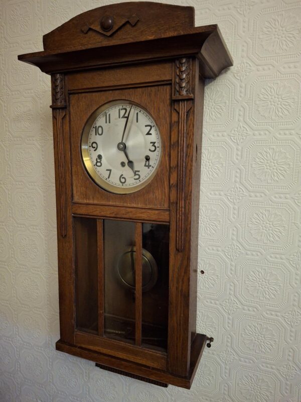 Arts & Crafts, Westminster-chime, Golden Oak Wall Clock