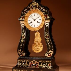 “Boulle” Mantel Clock in Portico Clock Style - French c.1870