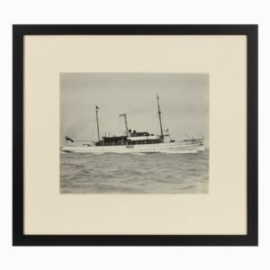 Early Silver Gelatin Photographic Print the Steam Yacht Cressida at Anchor in the Solent