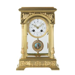 Exquisite French Four Glass Mantel Clock