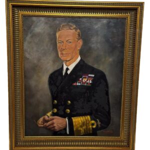 Fine Art Painting Portrait King George VI Naval Uniform After William McCance