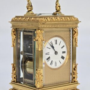 French Carriage Clock with 8 Day Striking and Repeating Movement