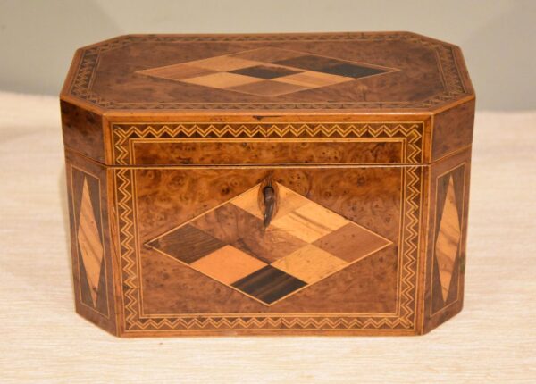 George III Tunbridge Ware Tea Caddy