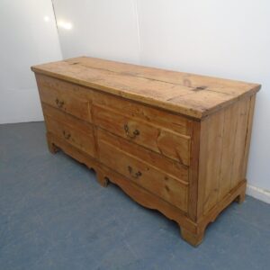 Georgian Extra Wide Antique Pine Waxed Blanket Box / TV Stand