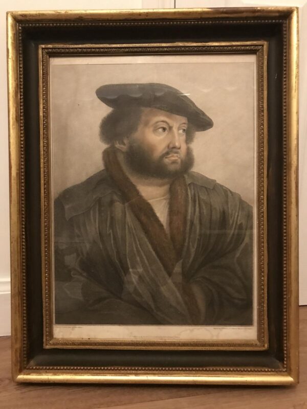 Hans Holbein the Younger (c.1497/98-1543) Self Portrait At Kensington Palace Coloured Stipple Engraving By Francesco Bartolozzi Circa 1798