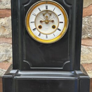 Impressive Antique French Slate Striking Mantel Clock by Henry Marc