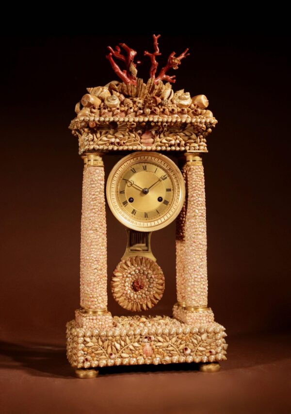 Impressive Italian Grotto Style Portico Clock - Italian / French c.1830