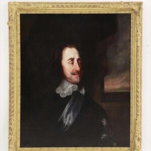 King Charles I Circle Of Lely 17th Oil Portrait Painting 1660-1690