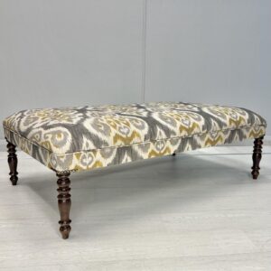 Large Upholstered Foot Stool in Bold Print