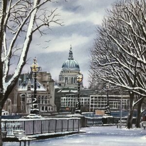 London’s southbank in the snow