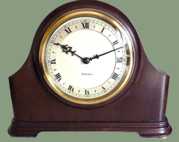 Mantel Clock: Quality 1954 English Table / Mantel Clock by Rotherham & Sons of Coventry