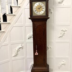 Outstanding Quality Antique George III Oak & Burr Oak Brass Face Longcase Clock