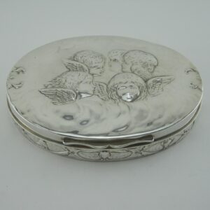 Oval Reynolds Angel Sterling Silver Trinket or Jewellery Box