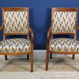 Pair of Fauteuils, Charles X Walnut