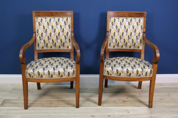 Pair of Fauteuils, Charles X Walnut