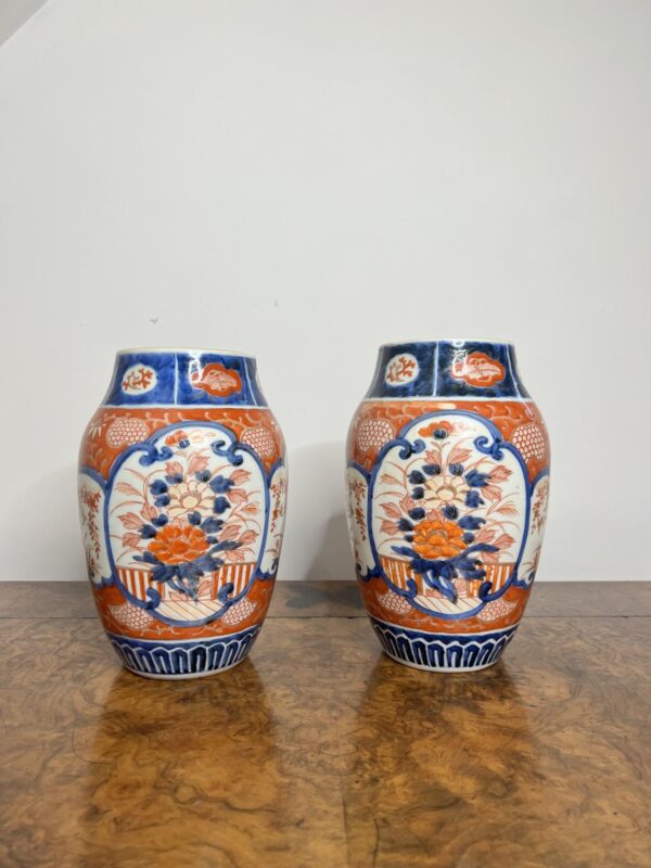 Quality Pair of Antique Japanese Imari Vases