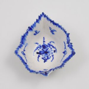 Rare Derby Porcelain Blue & White Vine Leaf Pickle Dish c.1770