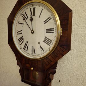 Rosewood Octagonal Drop-dial Wall Clock